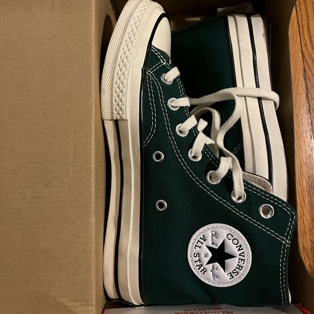 midnight clover green high top converse